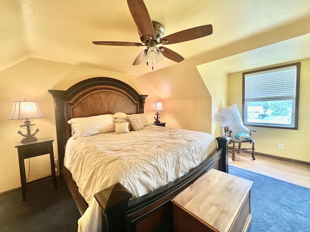 755 Tomahawk Trl, Coldwater, MI 49036 - carpeted bedroom featuring lofted ceiling and a ceiling fan