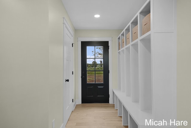 3054 Sehler St, Conklin, MI 49403 - mudroom featuring light wood-style flooring and recessed lighting