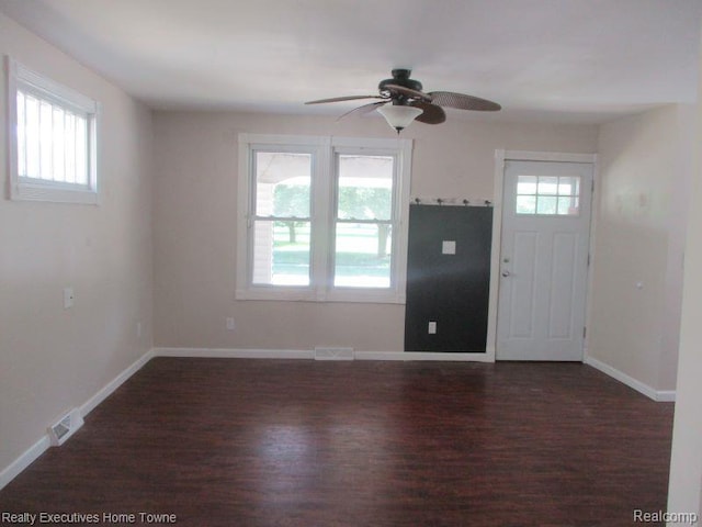 1027 Elmwood St, Port Huron, MI 48060 - entryway with healthy amount of natural light, wood finished floors, and a ceiling fan