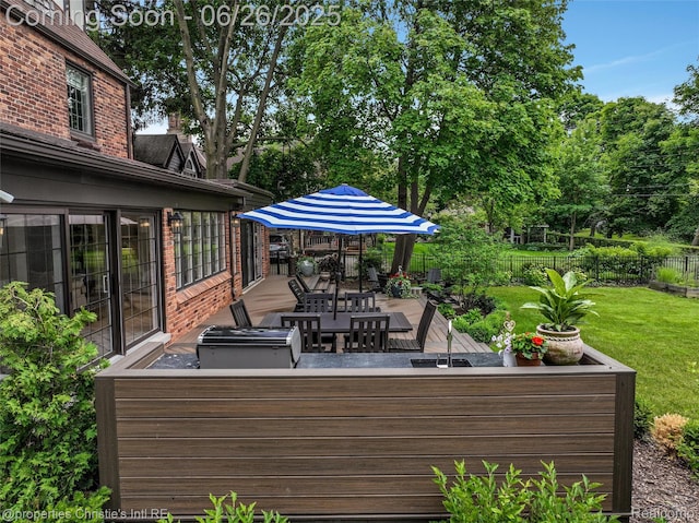 753 Grand Marais St, Grosse Pointe Park, MI 48230 - wooden deck featuring a fenced backyard and area for grilling