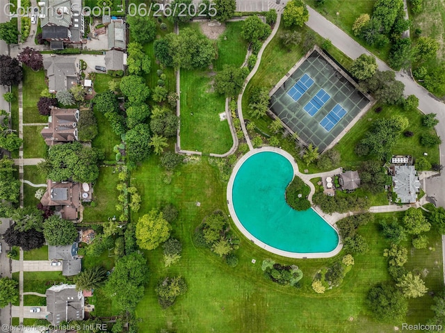 753 Grand Marais St, Grosse Pointe Park, MI 48230 - drone / aerial view of a pool area