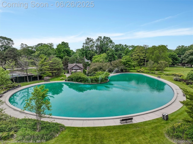 753 Grand Marais St, Grosse Pointe Park, MI 48230 - view of pool with a yard and view of wooded area