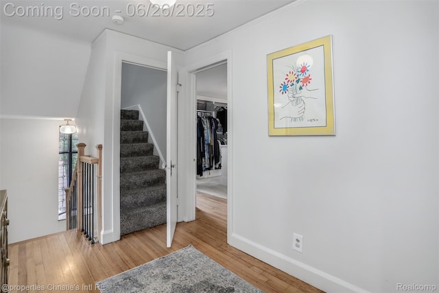 753 Grand Marais St, Grosse Pointe Park, MI 48230 - staircase with wood finished floors and baseboards