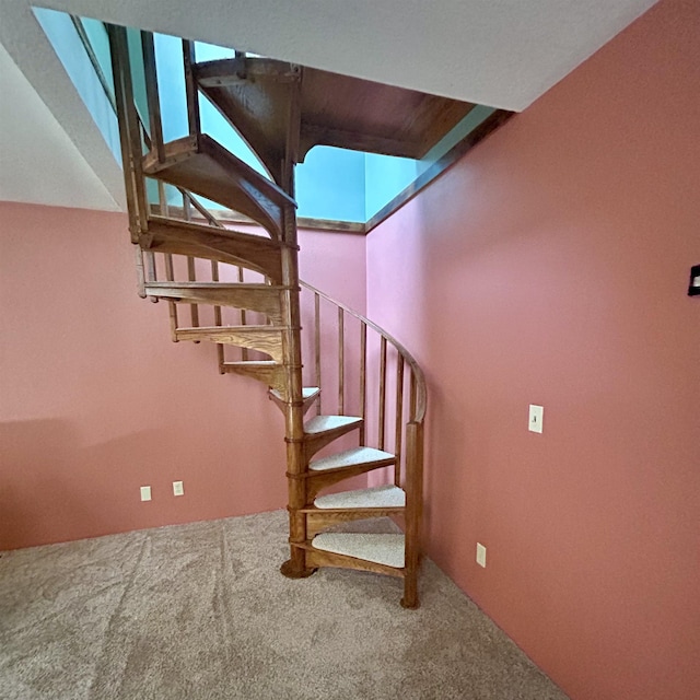218 W Stover Rd, Standish, MI 48658 - staircase featuring carpet floors