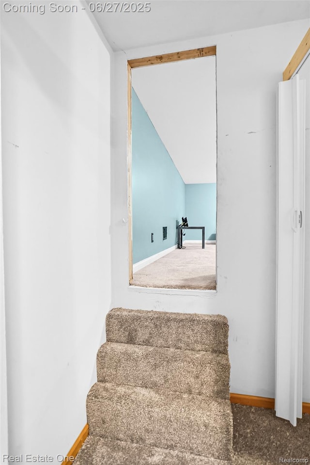 2300 Canyon Ridge Dr, White Lake, MI 48383 - staircase with lofted ceiling