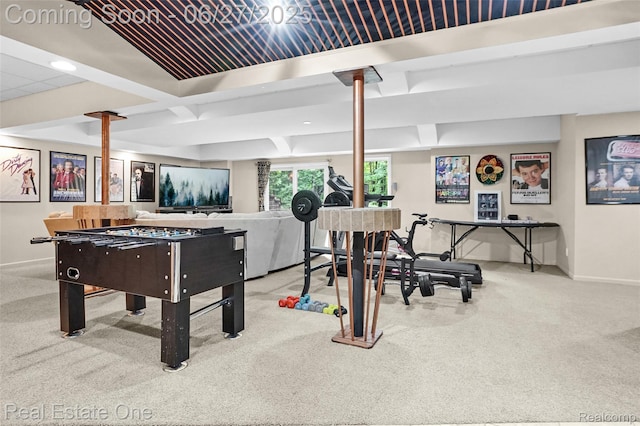 2300 Canyon Ridge Dr, White Lake, MI 48383 - playroom with carpet flooring and recessed lighting