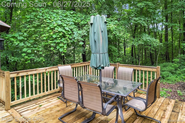 2300 Canyon Ridge Dr, White Lake, MI 48383 - wooden terrace featuring outdoor dining area
