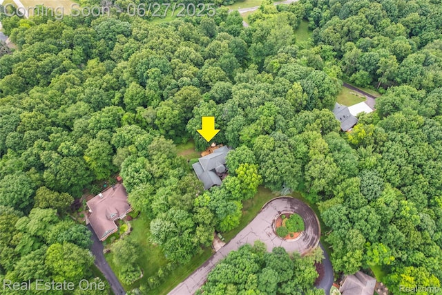 2300 Canyon Ridge Dr, White Lake, MI 48383 - aerial overview of property's location with a heavily wooded area
