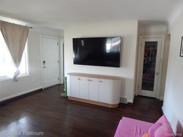 22133 Rosedale St, Saint Clair Shores, MI 48080 - living room featuring dark wood finished floors