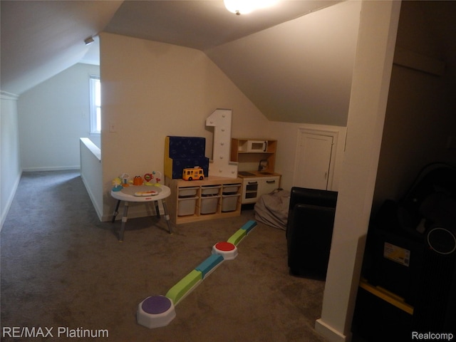 22133 Rosedale St, Saint Clair Shores, MI 48080 - playroom featuring lofted ceiling and carpet floors