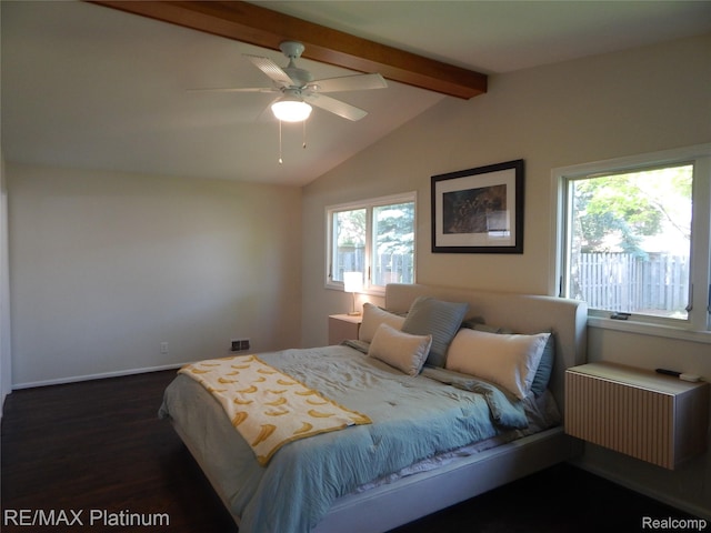 22133 Rosedale St, Saint Clair Shores, MI 48080 - bedroom featuring radiator heating unit, multiple windows, dark wood-style flooring, and ceiling fan