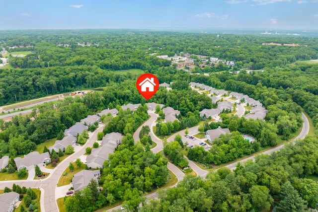 636 Wynding Oaks, Kalamazoo, MI 49006 - aerial view of residential area with a forest