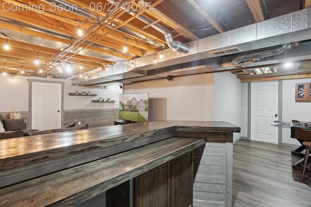 1453 Maplewood Dr, Saline, MI 48176 - indoor dry bar featuring dark wood finished floors