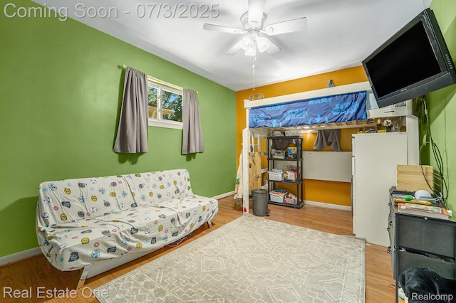 29038 Spoon Ave, Madison Heights, MI 48071 - living room with wood finished floors and a ceiling fan