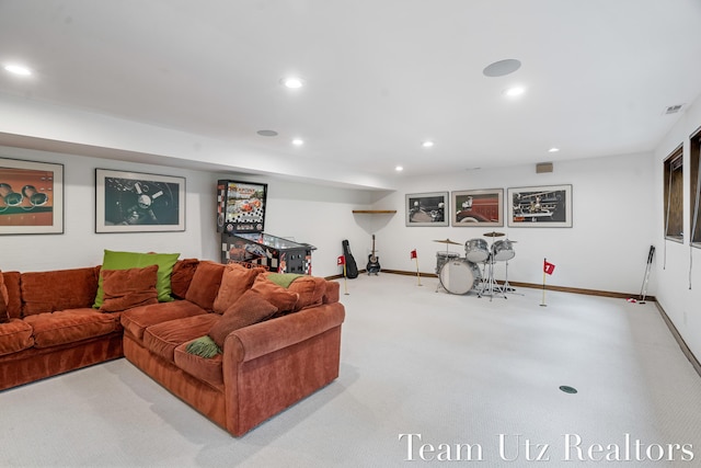 410 Greentree Ln NE, Ada, MI 49301 - living room with carpet flooring and recessed lighting