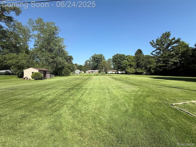 53240 Odilon Ave, Shelby Twp, MI 48316 - view of green lawn featuring view of scattered trees and an outbuilding