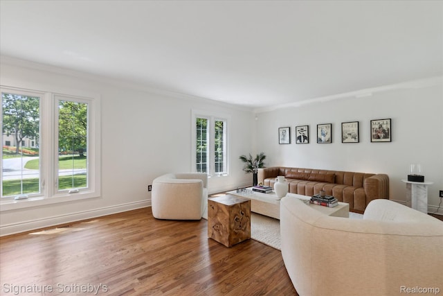 4438 Stony River Dr, Bloomfield Hills, MI 48301 - living area featuring wood finished floors and crown molding