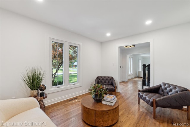 4438 Stony River Dr, Bloomfield Hills, MI 48301 - living room featuring light wood-style floors and recessed lighting