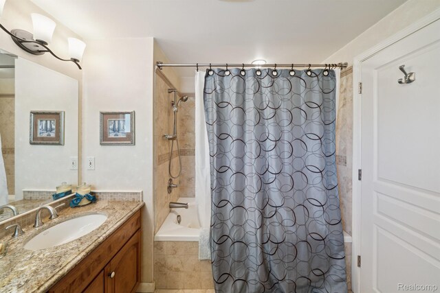 2650 Binbrooke Dr, Troy, MI 48084 - full bathroom with shower / bathtub combination with curtain and vanity