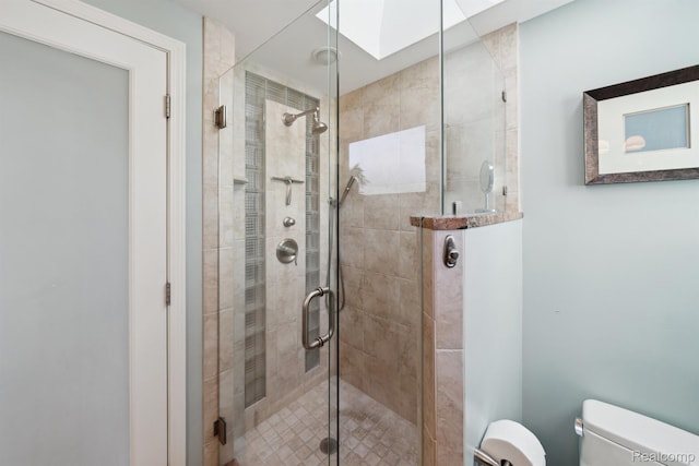 2650 Binbrooke Dr, Troy, MI 48084 - full bath featuring a shower stall and a skylight