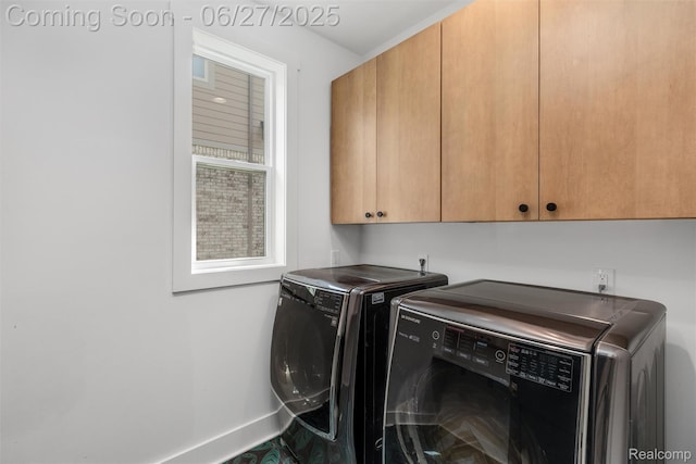 8264 Stoney Creek Dr, South Lyon, MI 48178 - laundry room featuring cabinet space and washing machine and dryer