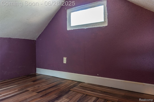 21312 Saint Francis St, Farmington Hills, MI 48336 - additional living space featuring vaulted ceiling, wood finished floors, and a textured ceiling
