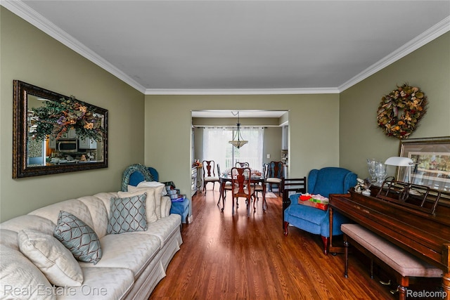 21462 Meridian Rd, Grosse Ile, MI 48138 - living room with ornamental molding and wood finished floors