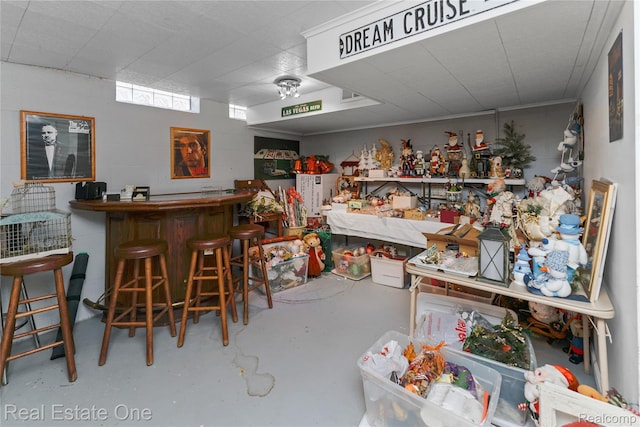 21462 Meridian Rd, Grosse Ile, MI 48138 - indoor dry bar featuring concrete flooring
