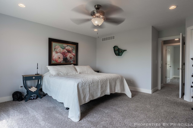21491 8th Ave, Conklin, MI 49403 - carpeted bedroom with recessed lighting and ceiling fan