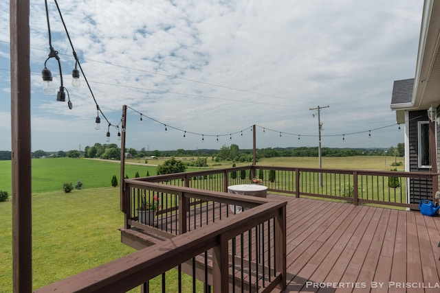 21491 8th Ave, Conklin, MI 49403 - wooden terrace with a yard and a view of rural / pastoral area