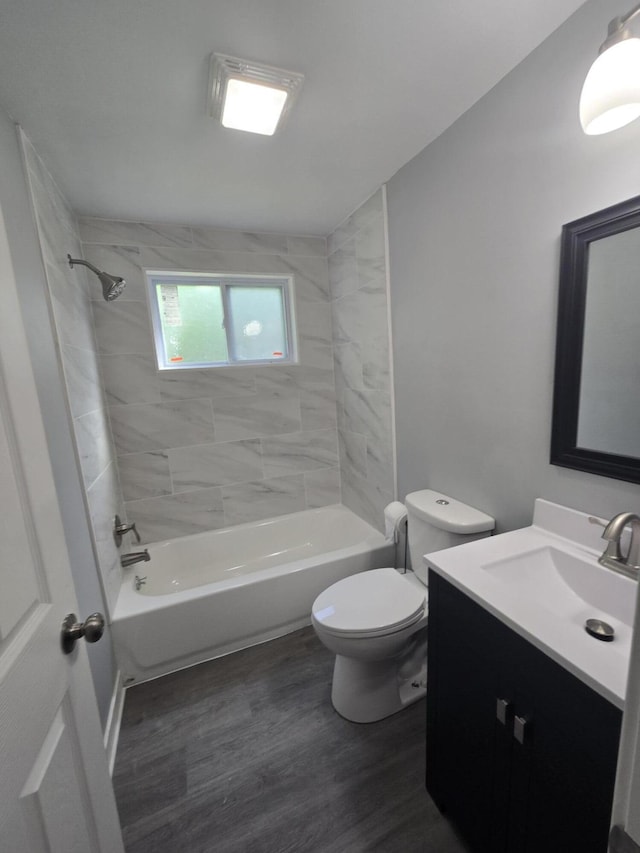 2159 E Eden Ct, Ann Arbor, MI 48108 - bathroom featuring vanity, wood finished floors, and shower / bath combination