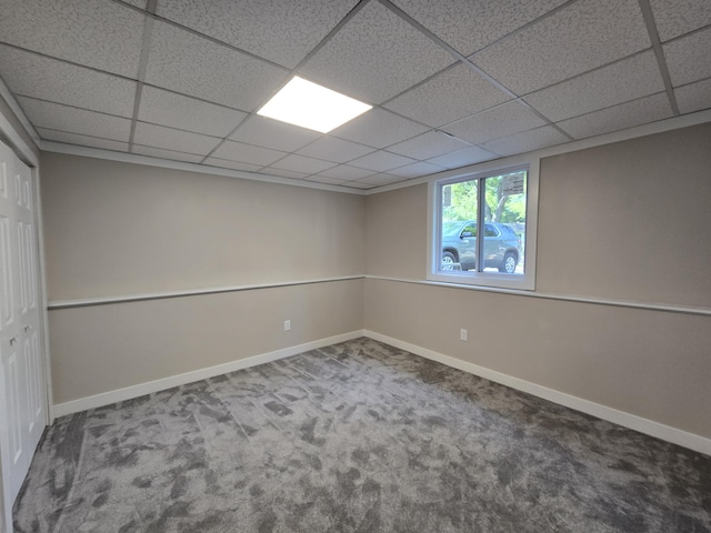 2159 E Eden Ct, Ann Arbor, MI 48108 - basement with carpet flooring and a paneled ceiling