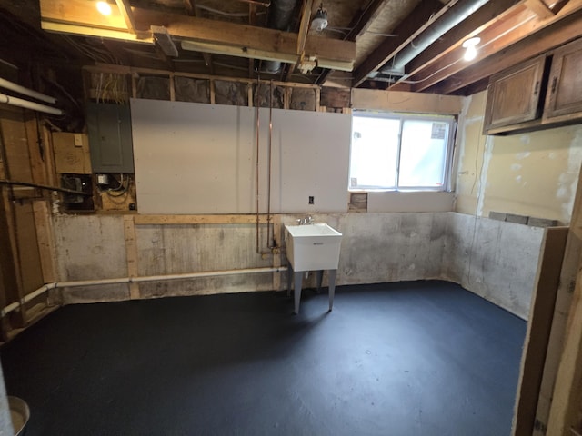 2159 E Eden Ct, Ann Arbor, MI 48108 - basement featuring electric panel and a sink