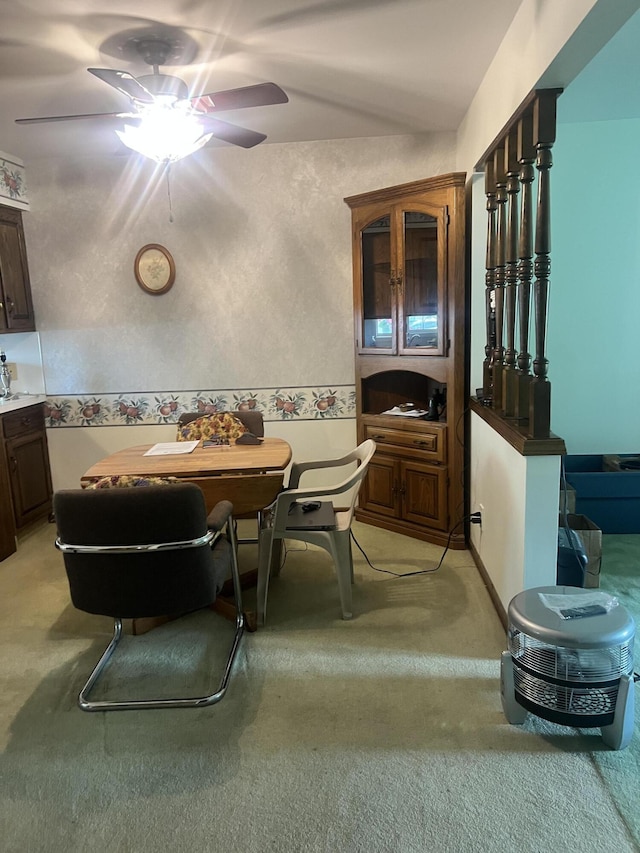 5804 Leisure S Dr SE, Grand Rapids, MI 49548 - dining space featuring a ceiling fan and light carpet