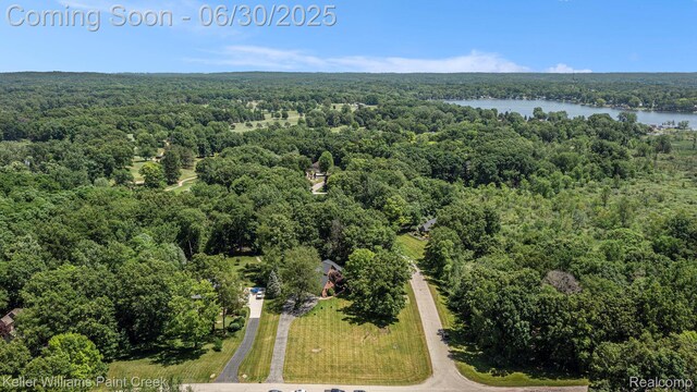 2868 Masters Ct, Pinckney, MI 48169 - bird's eye view of a heavily wooded area and a large body of water