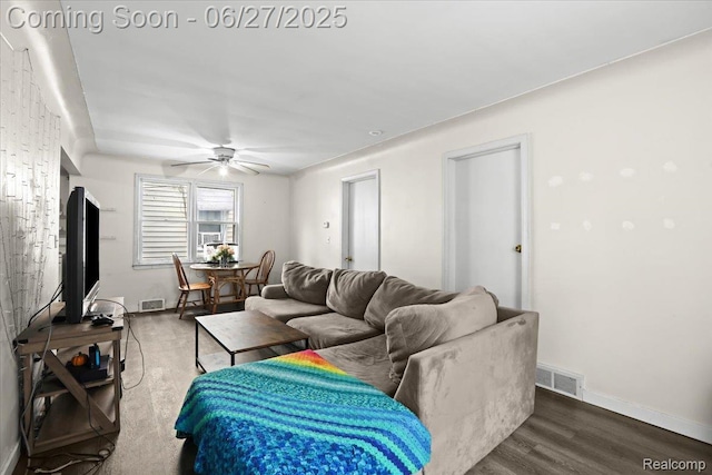 166 W Milton Ave, Oak Park, MI 48030 - living area featuring a ceiling fan and wood finished floors