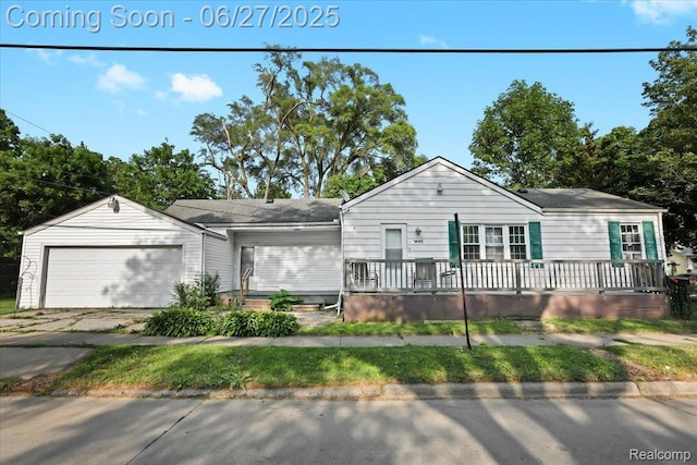 166 W Milton Ave, Oak Park, MI 48030 - single story home with an attached garage, a deck, and driveway