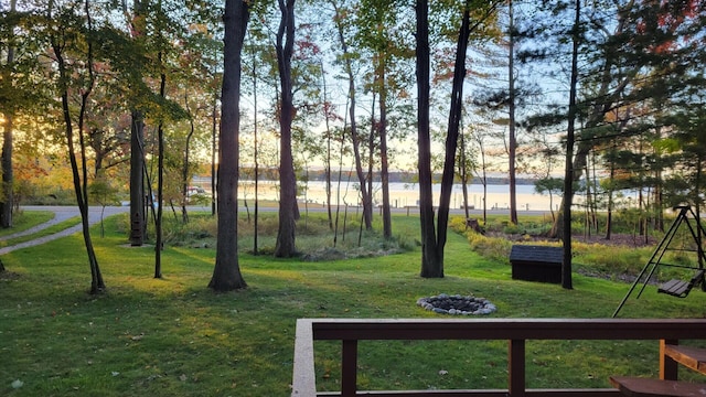 5510 W Lattin Rd, Pentwater, MI 49449 - view of home's community featuring a water view and a yard