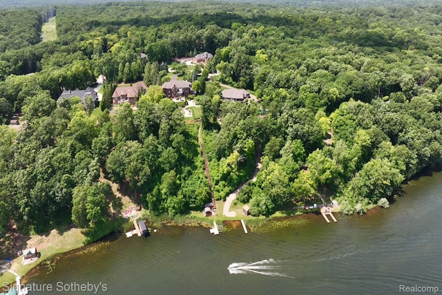 5001 Forest Vly, Clarkston, MI 48348 - aerial overview of property's location with a forest and a large body of water