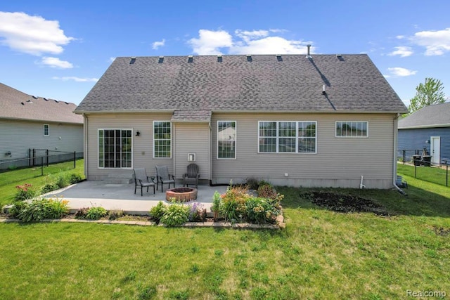 70298 Sunny Brook Ln, Macomb, MI 48062 - back of house with a patio area and a fire pit