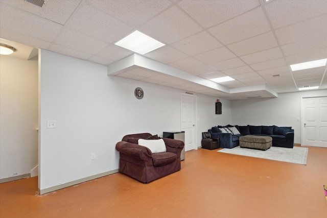 6212 Sagamore Ln, Kalamazoo, MI 49004 - living room with a paneled ceiling and baseboards