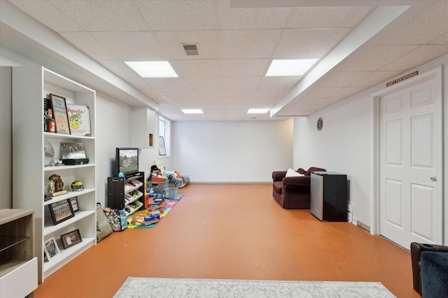 6212 Sagamore Ln, Kalamazoo, MI 49004 - rec room with a drop ceiling
