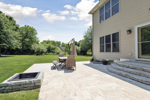 6212 Sagamore Ln, Kalamazoo, MI 49004 - view of patio featuring an outdoor fire pit and outdoor dining area