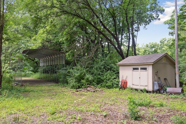 6212 Sagamore Ln, Kalamazoo, MI 49004 - view of yard featuring a shed and a carport