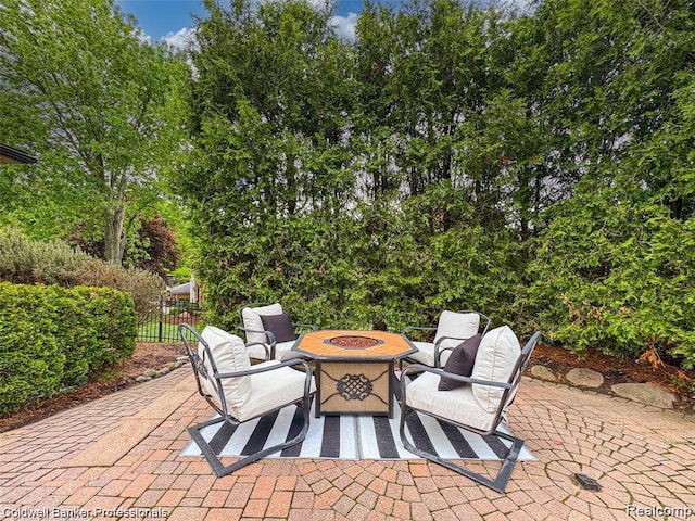 4462 Barchester Dr, Bloomfield Hills, MI 48302 - view of patio with an outdoor fire pit