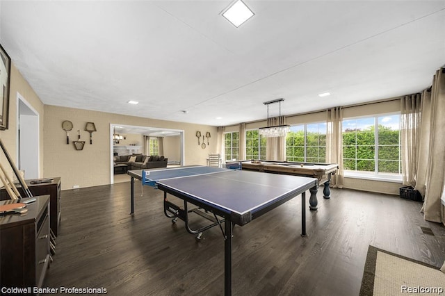 4462 Barchester Dr, Bloomfield Hills, MI 48302 - game room with healthy amount of natural light, wood finished floors, and pool table