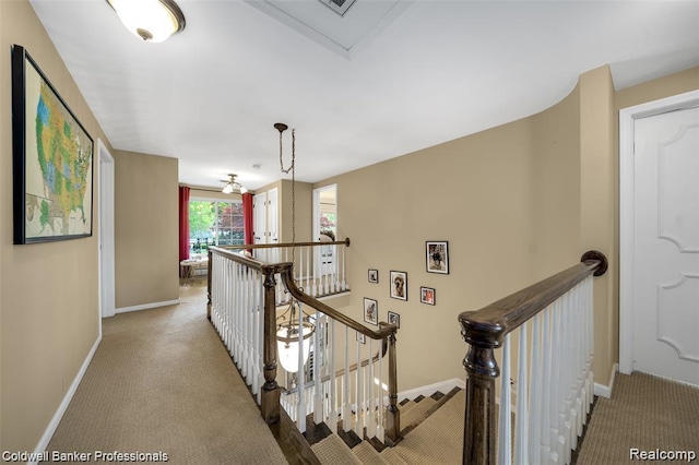 4462 Barchester Dr, Bloomfield Hills, MI 48302 - hall featuring an upstairs landing and carpet