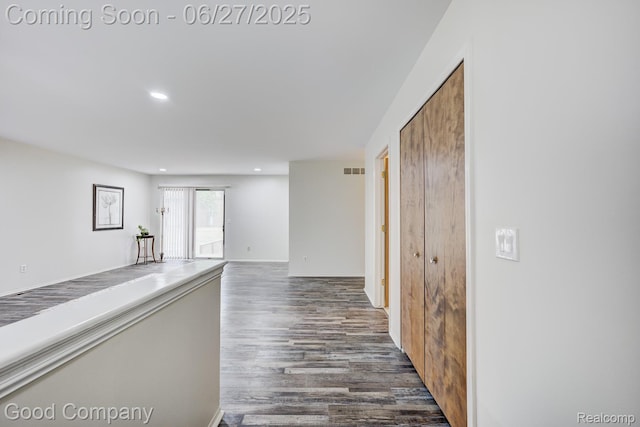 45264 Universal Ct, Shelby Twp, MI 48317 - hall with dark wood-style flooring and recessed lighting