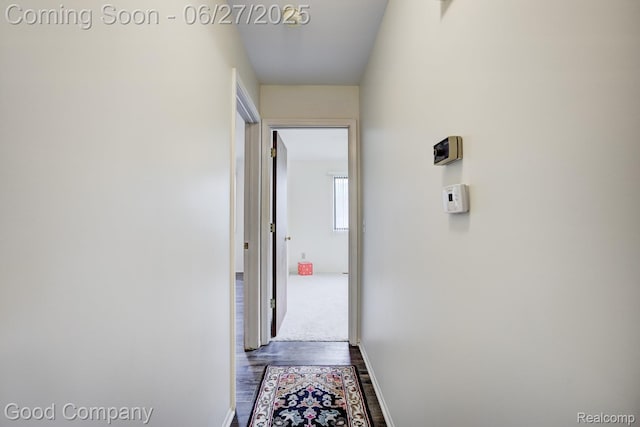 45264 Universal Ct, Shelby Twp, MI 48317 - corridor with dark wood-type flooring and baseboards