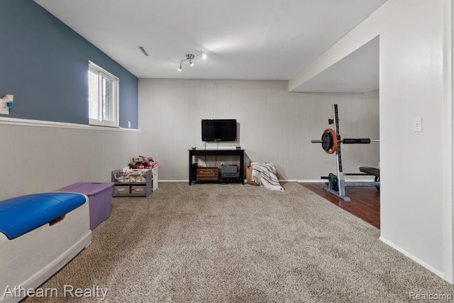 4438 Bridgeman Trl, Swartz Creek, MI 48473 - exercise room featuring carpet flooring and baseboards